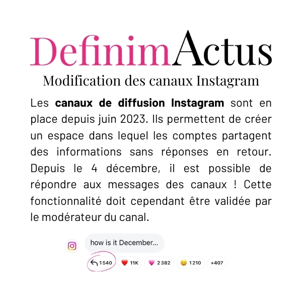 canaux instagram diffusion réponses communication web smo media