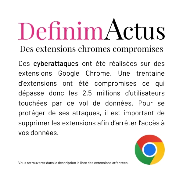 Illustration des extensions Chrome compromises en décembre 2024