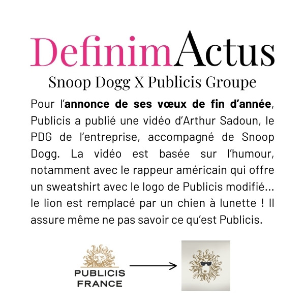 Publicis Snoop Dogg voeux 2025 campagne de publicité communication