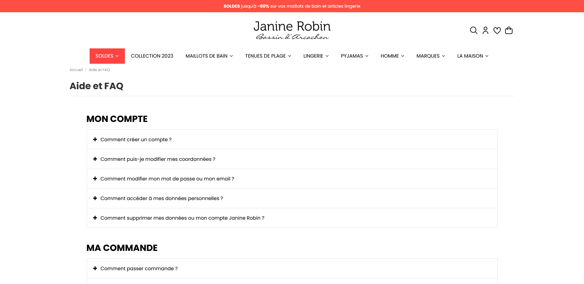 Réassurance cgv faq conditions générales ventes foire aux questions site ecommerce