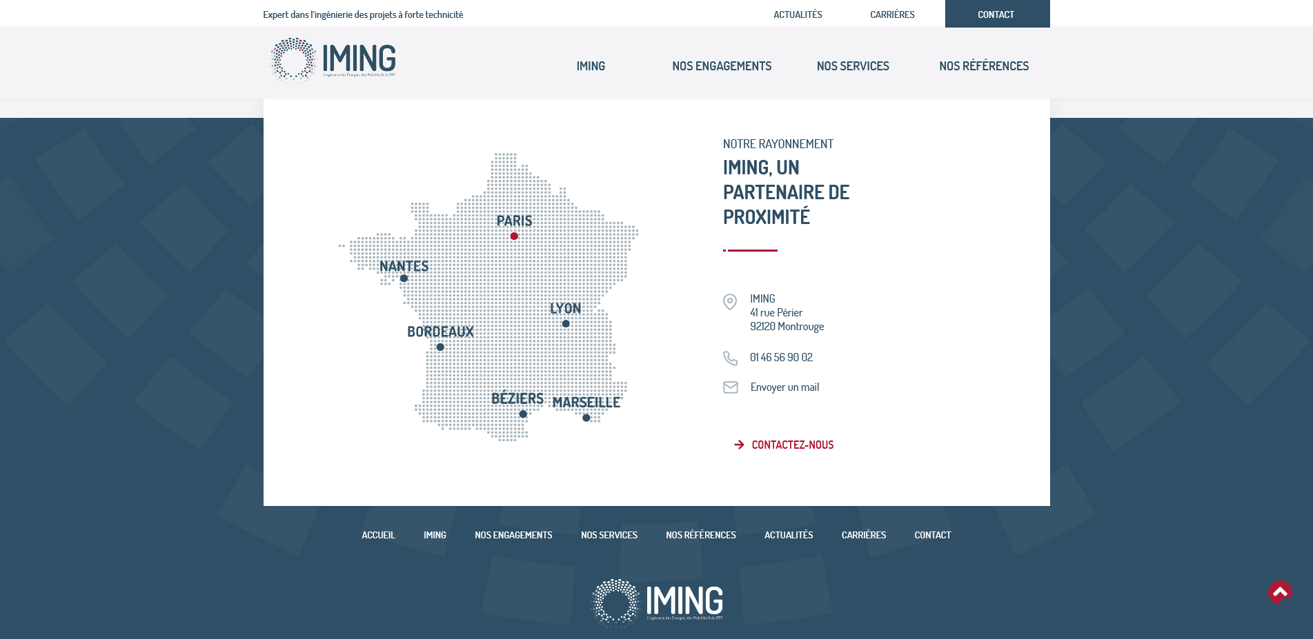 Réassurance informations contact client email téléphone footer definima
