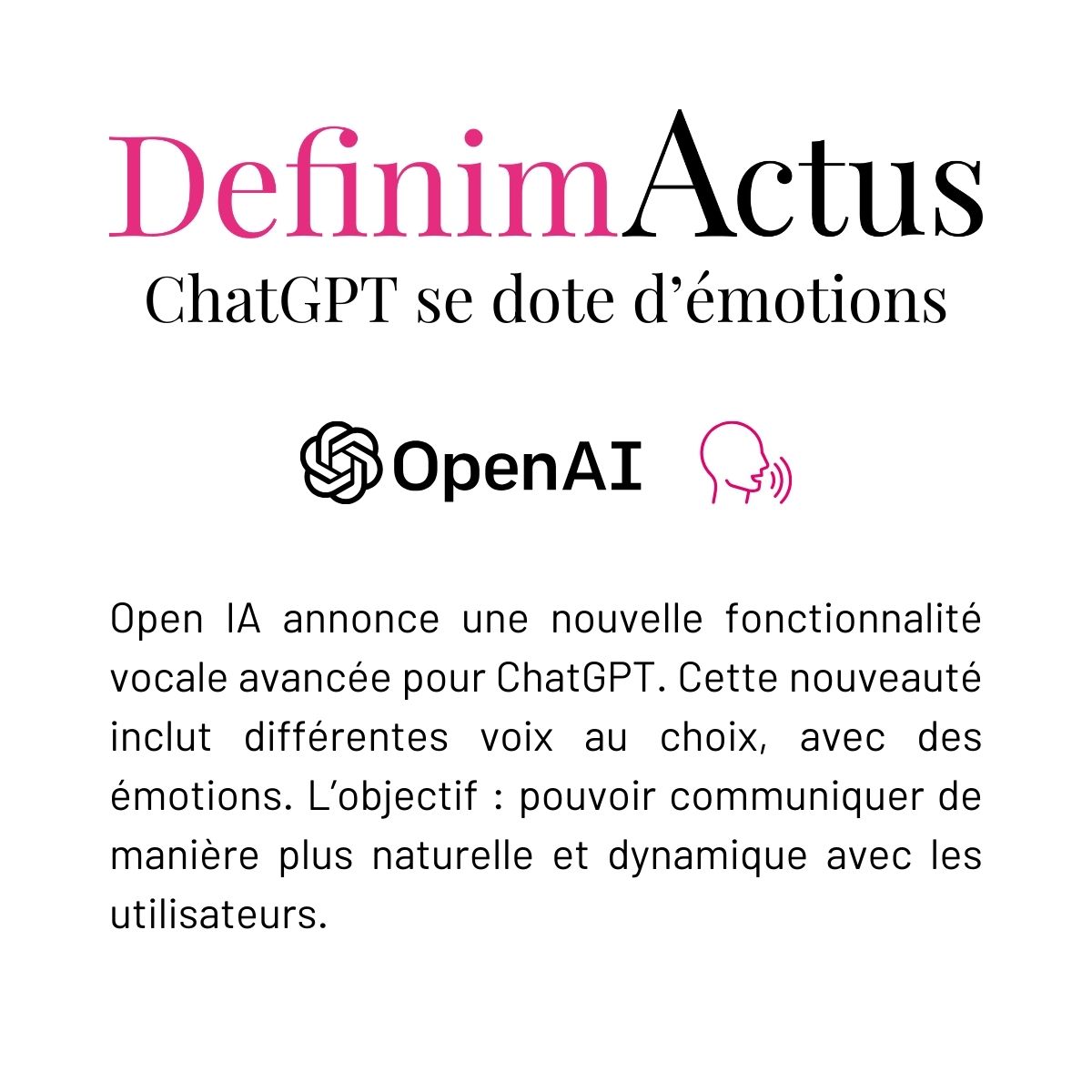 Open AI Chat GPT fonctionnalité vocale