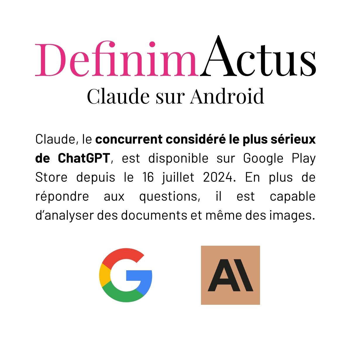 intelligence artificielle claude chatgpt google play store agence développement web actualités digitales