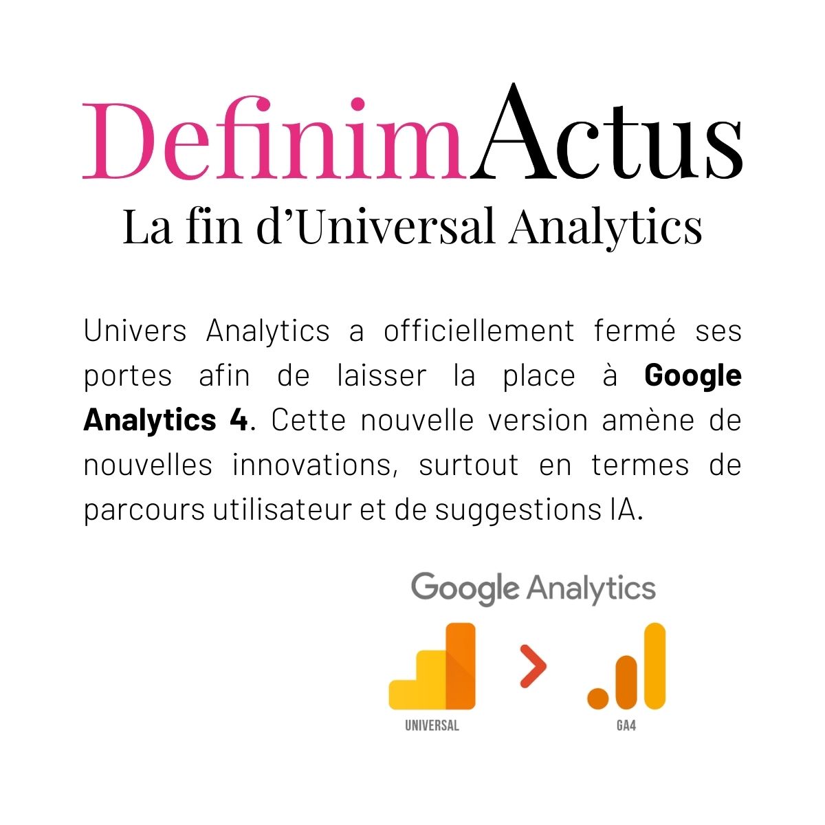 Google Analytics 4 webmarketing Definima agence développement web digital SEO SEA