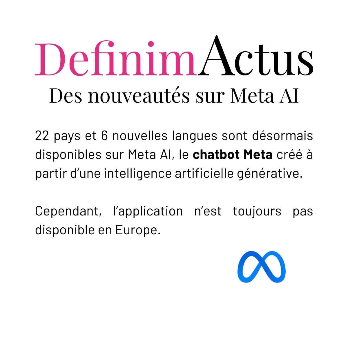 meta ai intelligence artificielle générative facebook instagram messenger whatsapp actualités digitales