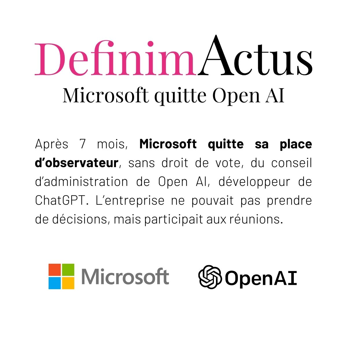 actualités digitales agence de développement web Microsoft open ai chatgpt ia