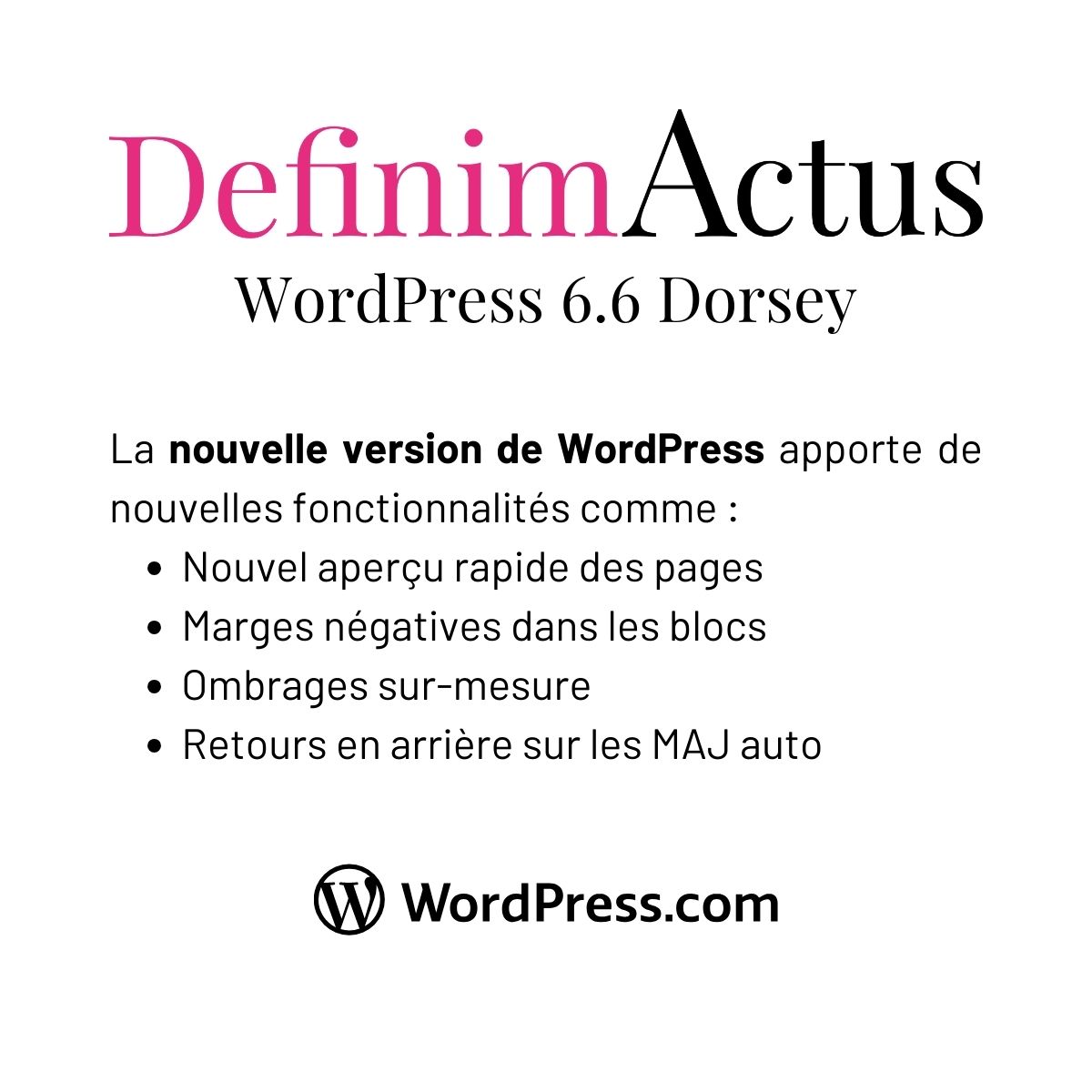 nouveautés wordpress site vitrine site e-commerce agence de développement web