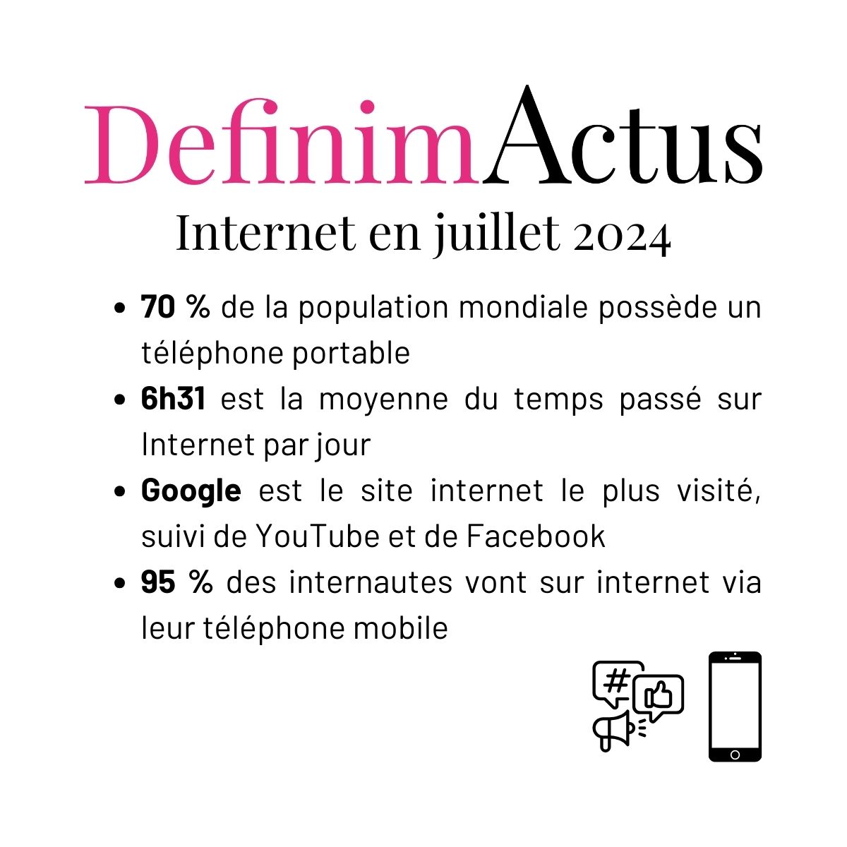 chiffres clés internet 2024 accès internet téléphone portable google chrome actualités digitales