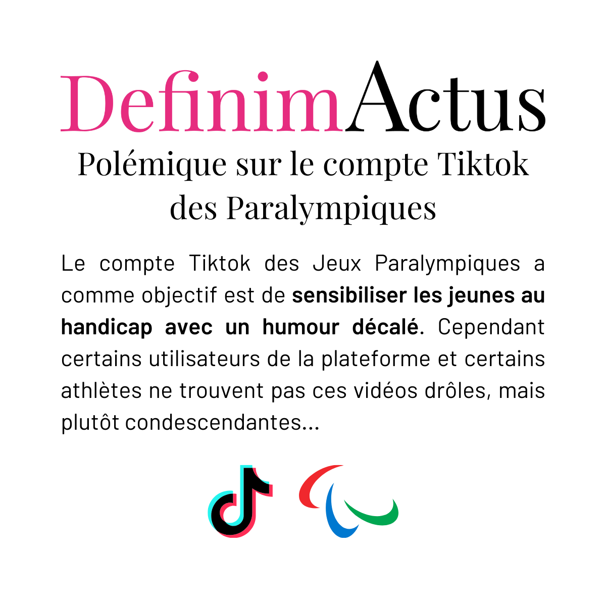 polémique compte tiktok Jeux Paralympiques jeux olympiques paris 2024 réseaux sociaux