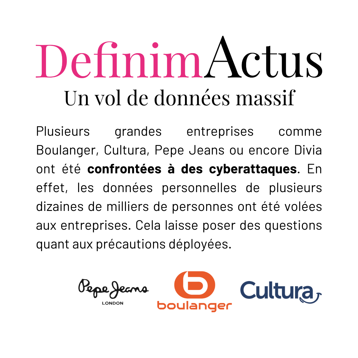 cultura boulanger victimes vol de données cyberattaque septembre 2024 agence de développement web