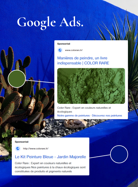 color rare google ads campagne search campagne performace max referencement payant sea