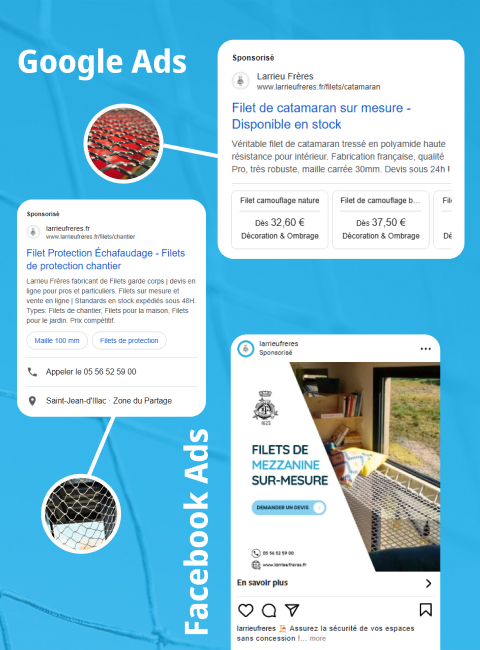 publicité référencement payant et pubilicité réseaux sociaux site internet agence digitale à Borde