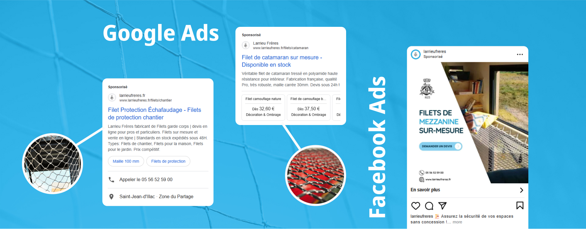 optimisation réseaux sociaux site e-commerce vente filet agence de développement web Bordeaux