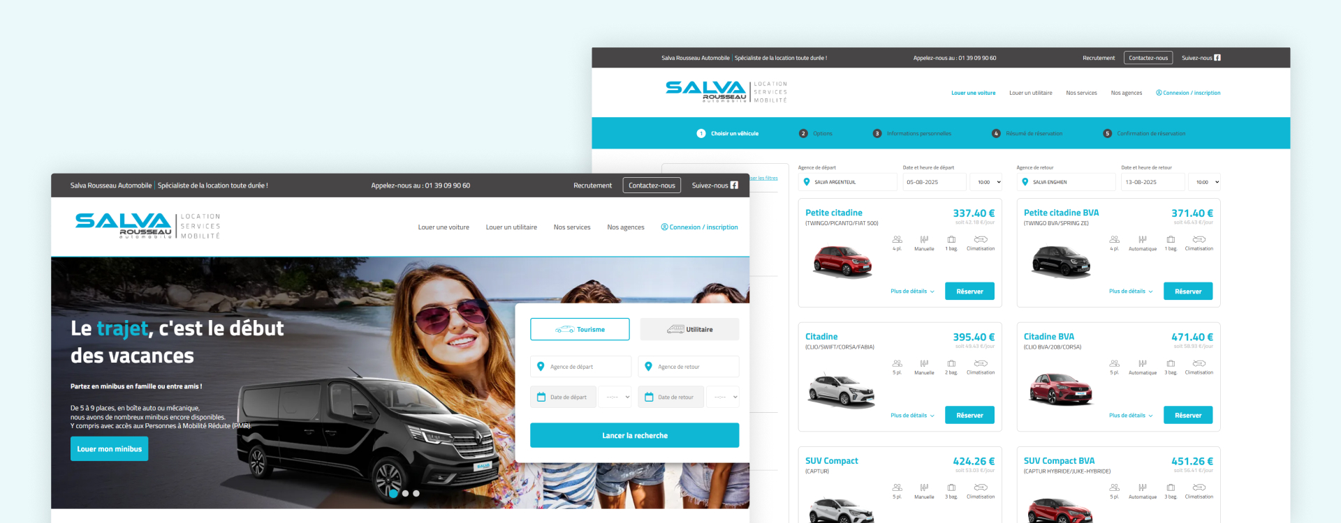 Refonte site Salvaloc location véhicules multi-agences développement sur mesure Symfony UX optimisée