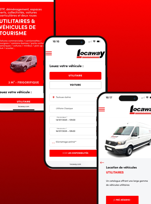 Front office Locaway (mobile) Outil web sur mesure métier agence bordeaux mobile
