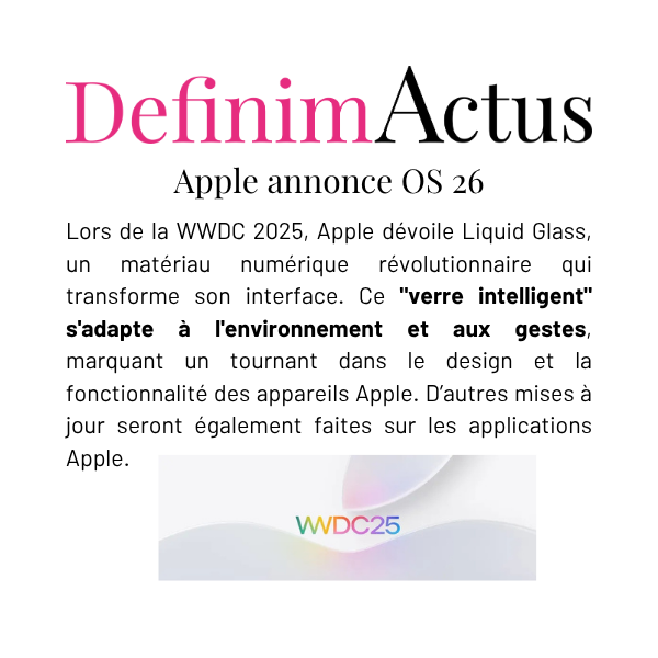 Liquid Glass interface réactive adaptation temps réel Apple 2025 AI iPhone iPad watchOS innovation