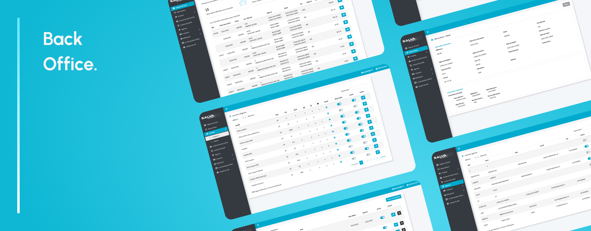 Développement application web Salvaloc back-office personnalisé multi-agences location courte durée