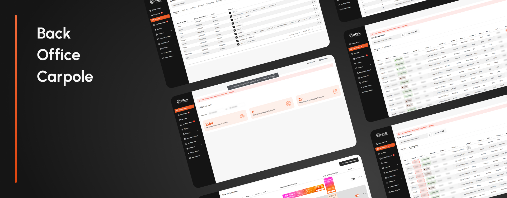 Back office unique Carpole site automobile multimarque gestion filtres promotions landing pages