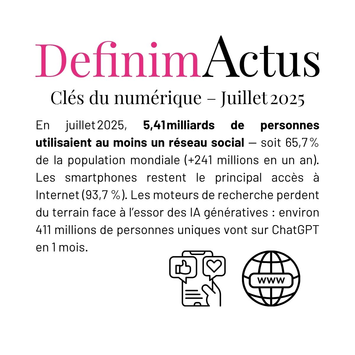 réseaux sociaux 5 41 milliards utilisateurs croissance smartphone accès internet usage IA génératives