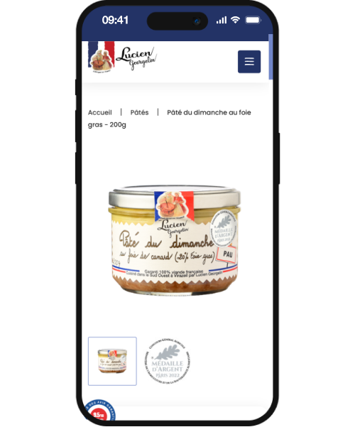 site e-commerce lucien georgelin boutique en ligne refonte prestashop ui ux seo