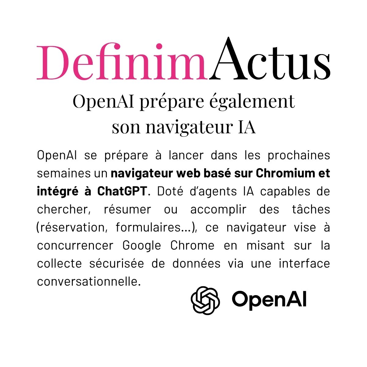 navigateur IA OpenAI Chromium Operator interface conversationnelle tâches automatisées confidentialité données