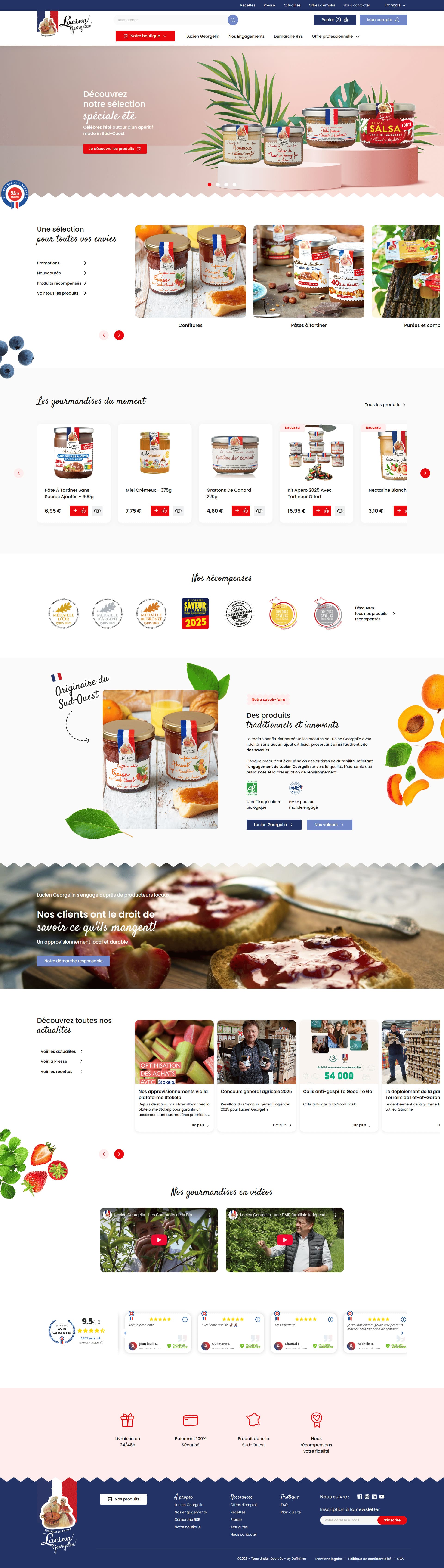 design graphique ux ui lucien georgelin site ecommerce recettes blog mega menu avis clients