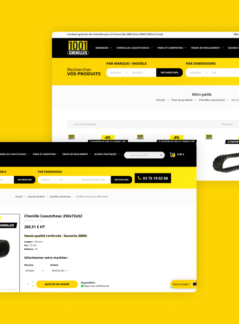 refonte graphique ux site ecommerce chenilles chantier design sobre optimisé conversion responsive