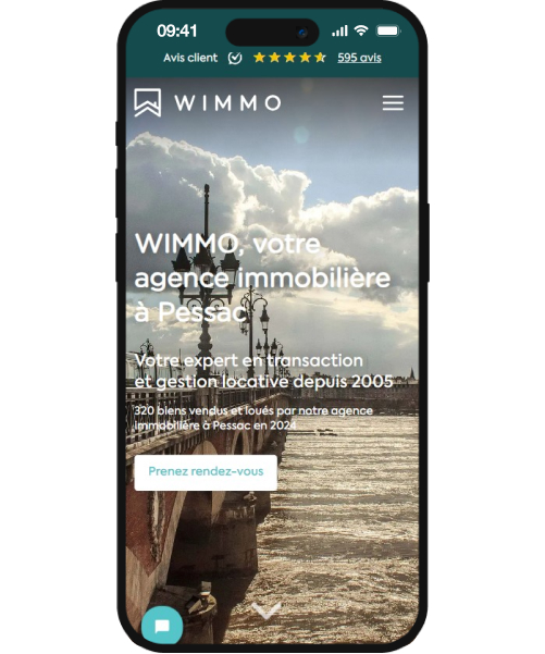 agence immobilière pessac site vitrine wordpress apimo référencement naturel google ads