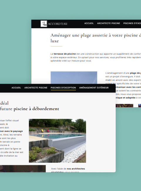 pages realisations site piscine prestataire webmarketing référencement naturel SEO defimima