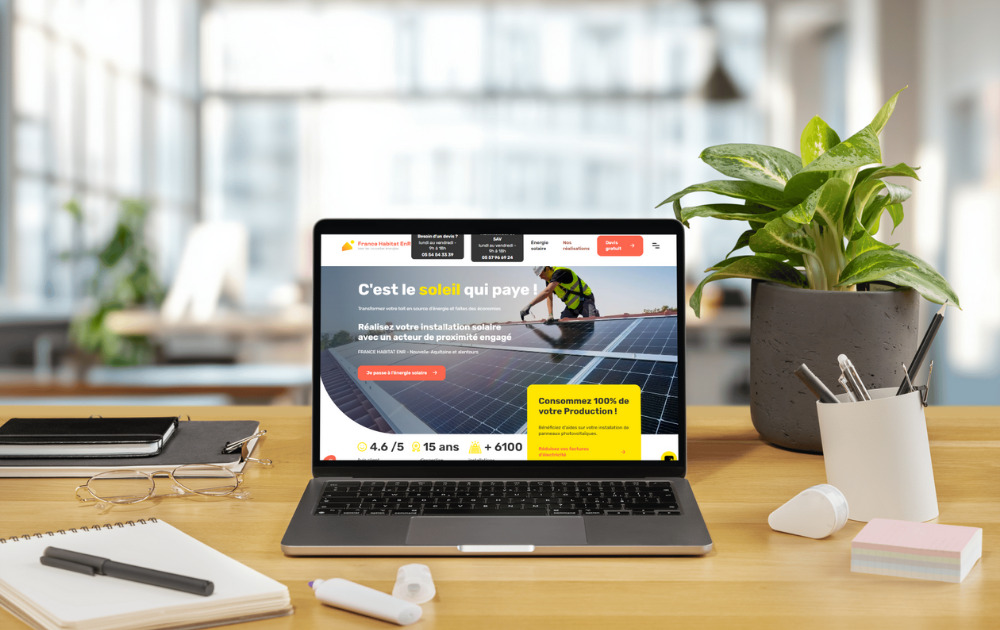 création refonte site internet site vitrine france habitat enr demande de devis prospects