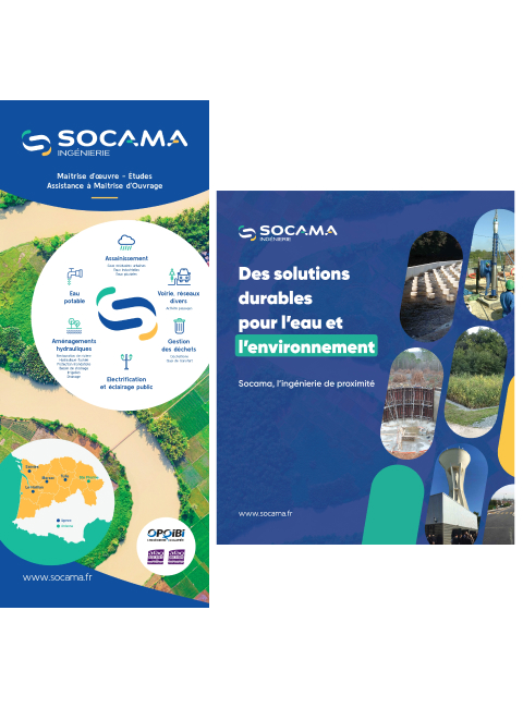 Impression print de la marque Socama, présentation des services d’ingénierie