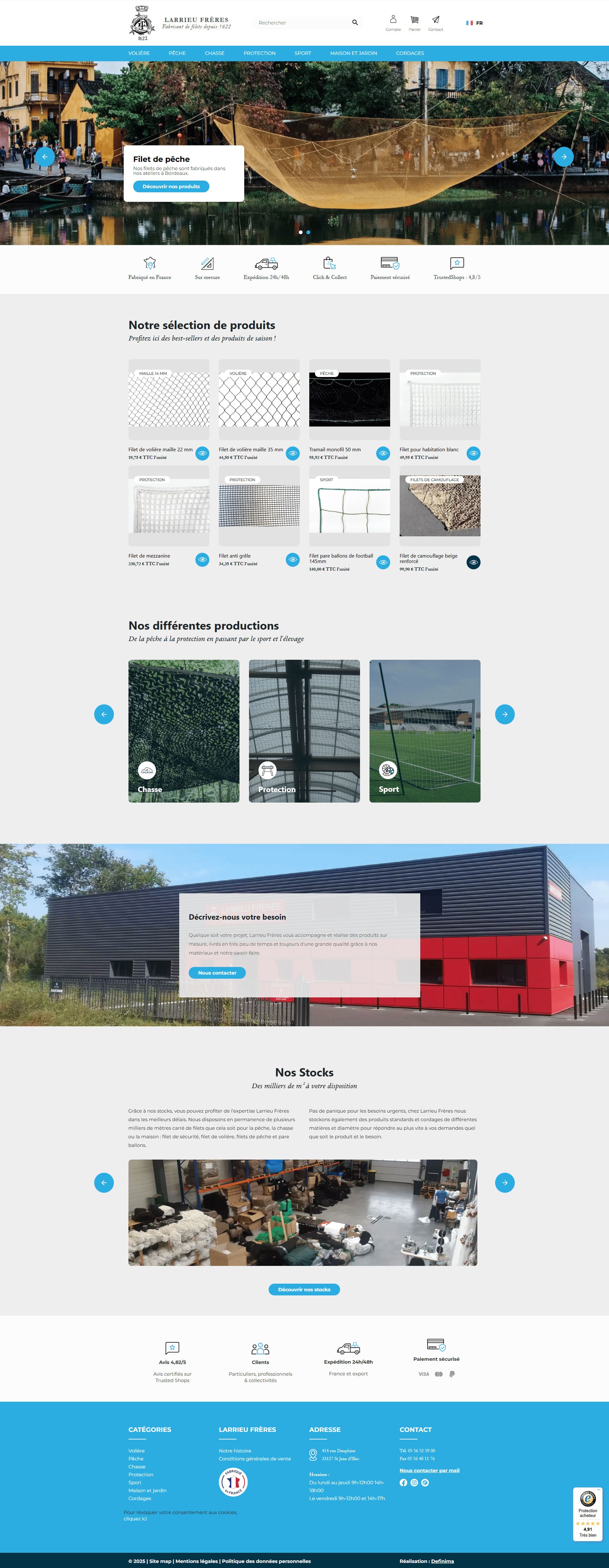 agence web site e commerce bordeaux création site web prestashop catalogue produit module sur mesure