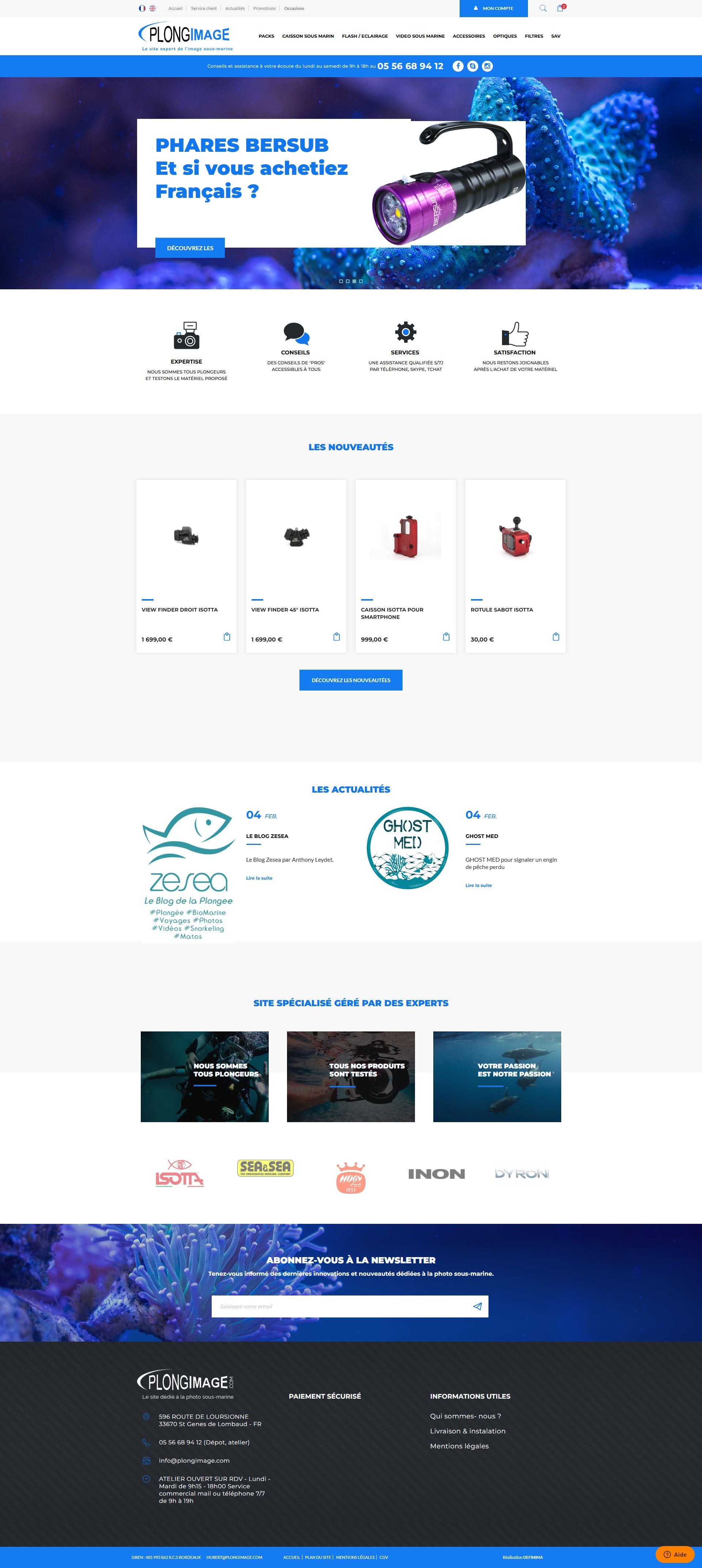 refonte site e-commerce magento photographie sous marine plongimage agence web bordeaux