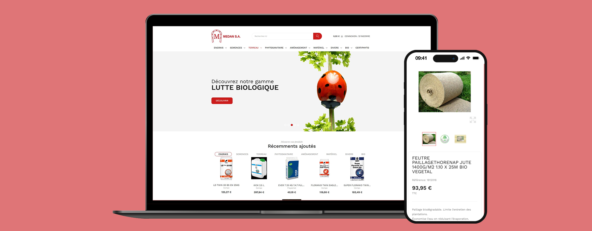 Développement sur-mesure PrestaShop pour gestion des produits horticoles Medan agence digitale
