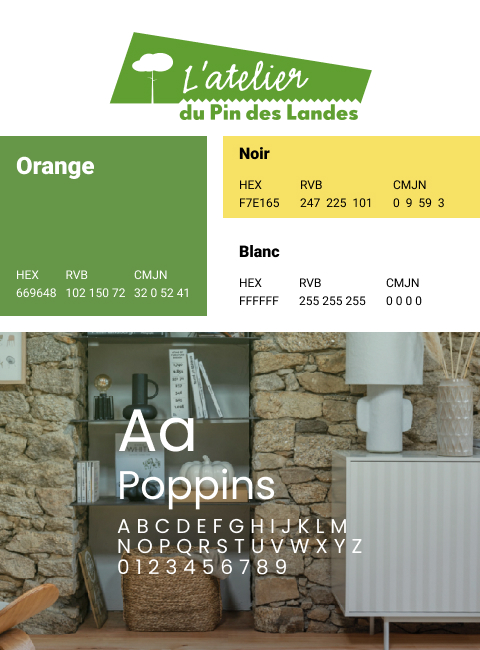 charte graphique atelier du pin site e-commerce prestashop definima agence web bordeaux
