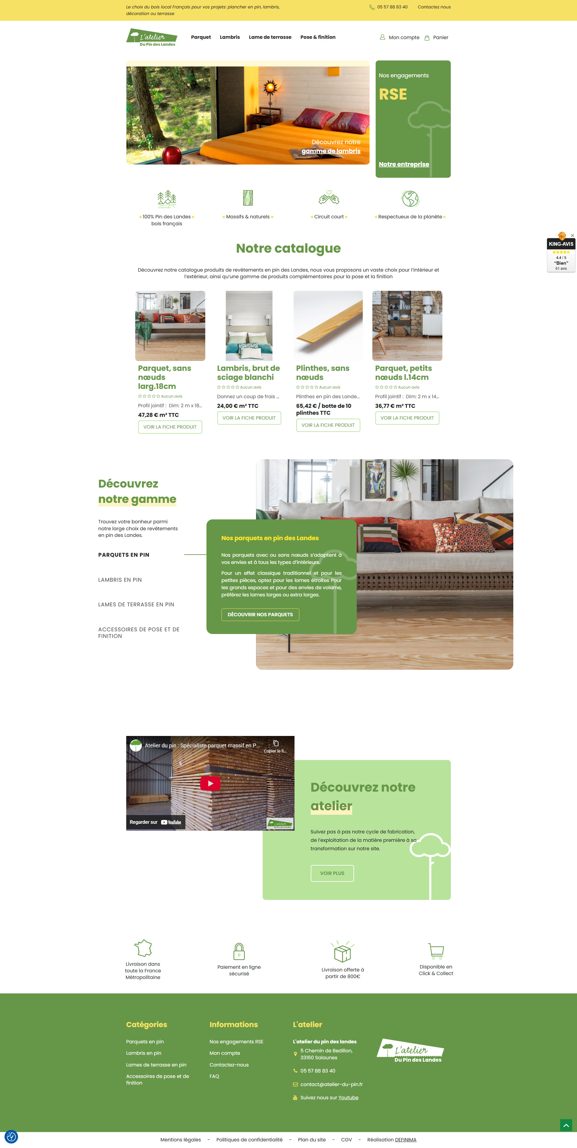 atelier du pin refonte site e-commerce prestashop agence de développement web bordeaux definima