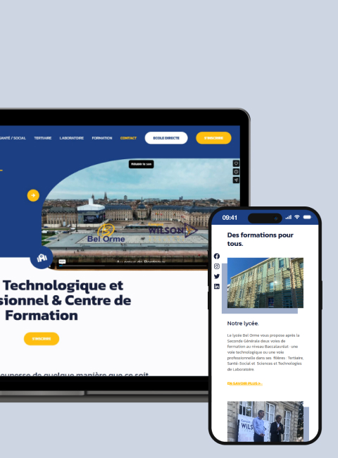lycée professionnel site vitrine WordPress arborescence SEO accessibilité mobile formulaire CTA