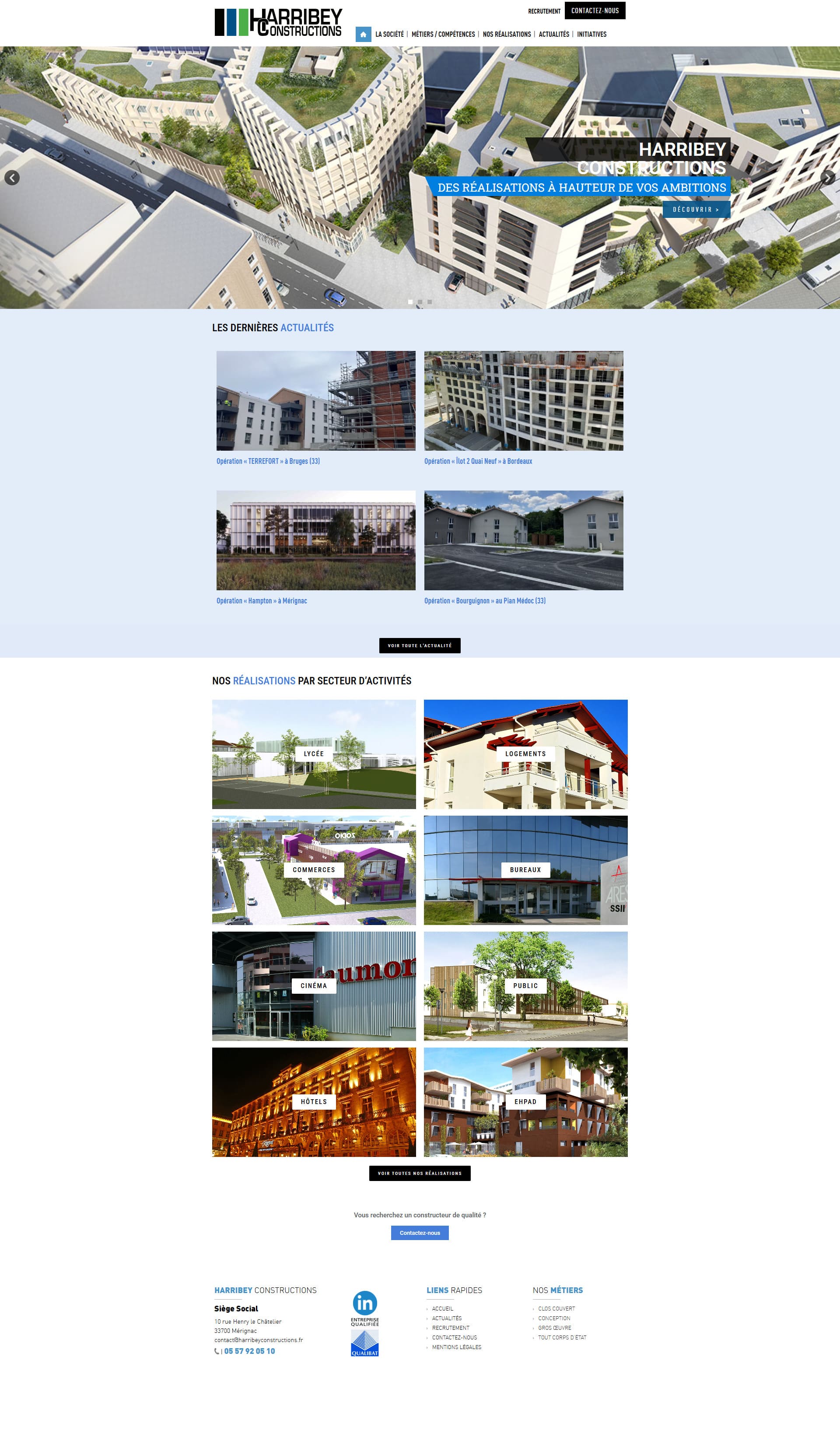 refonte site construction bâtiment WordPress responsive réalisations actualités conformité RGPD
