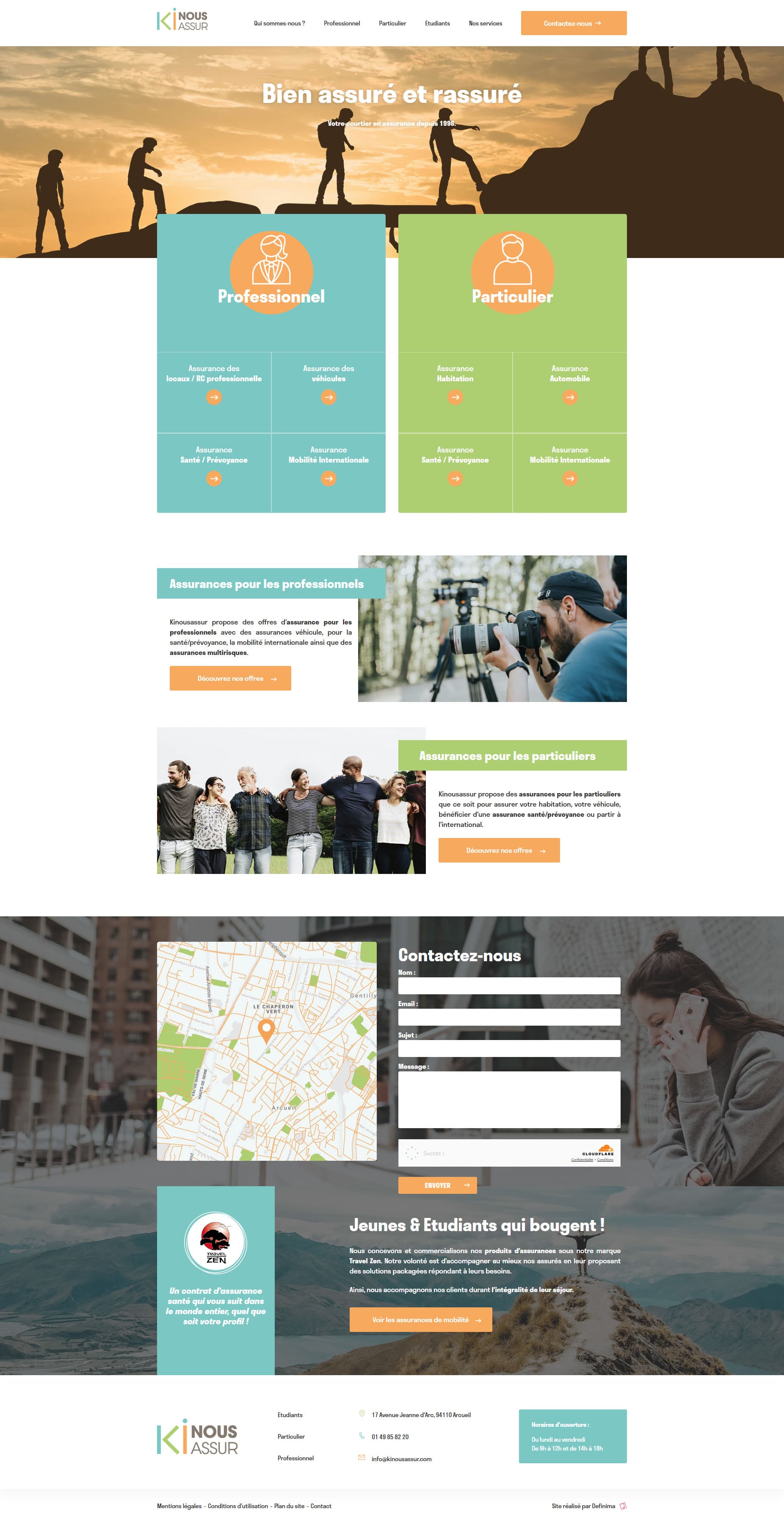 site internet assurance responsive formulaire contact stratégie SEO courtière en assurance