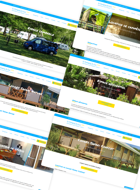 refonte site web camping Sainte Eulalie en Born tourisme vacances nature hébergements animations