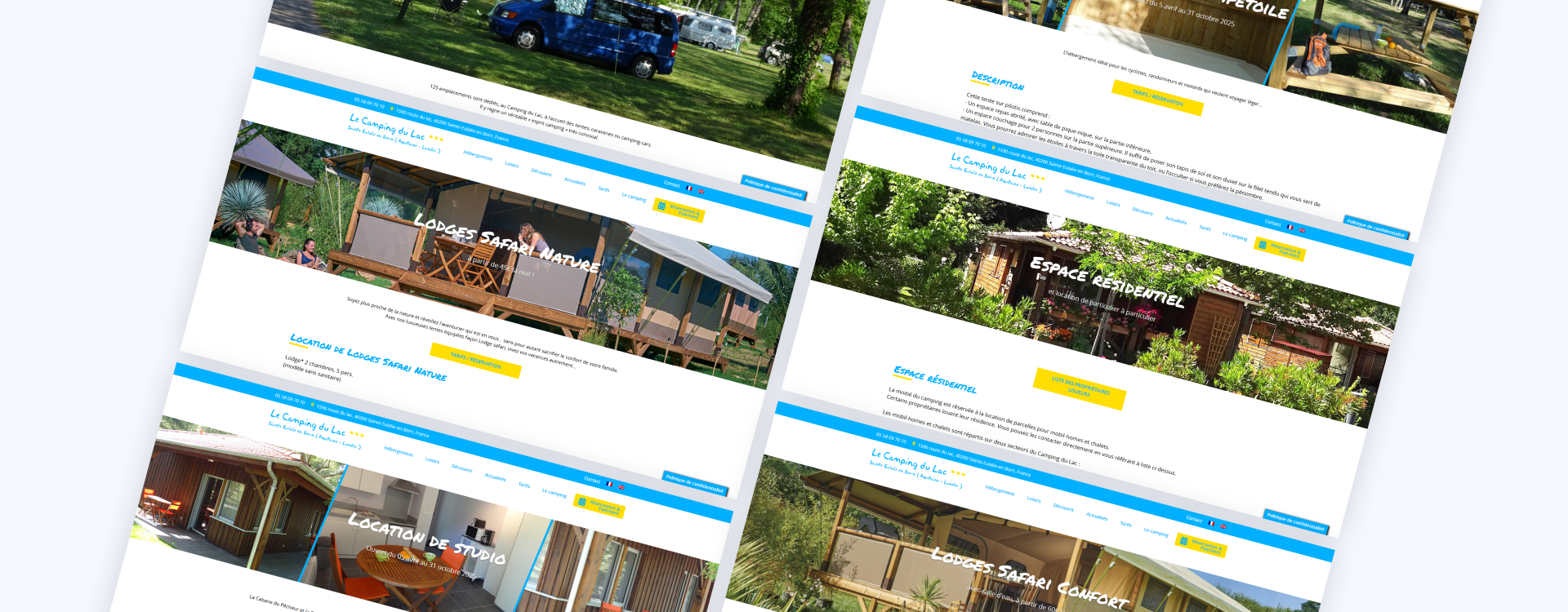 création identité graphique site internet camping Landes responsive moderne design intuitif