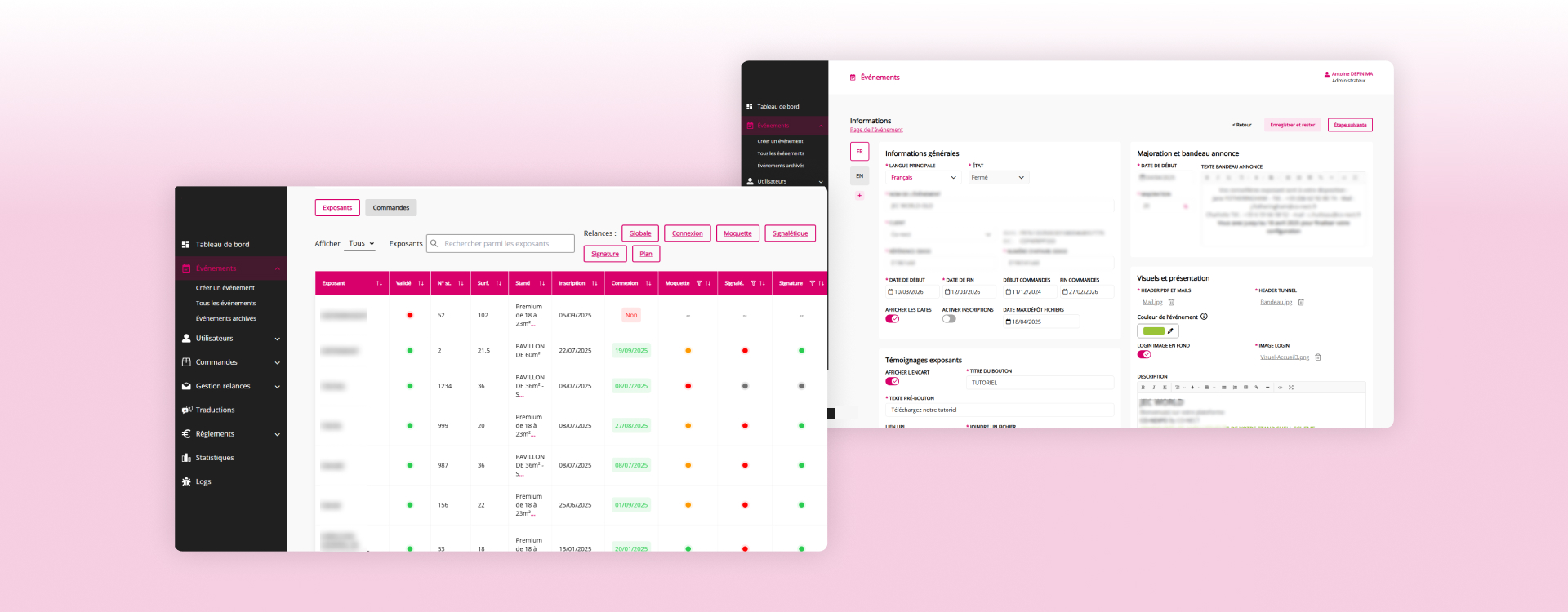 agence développement web bordeaux outil gestion exposants personnalisée développement web et mobile