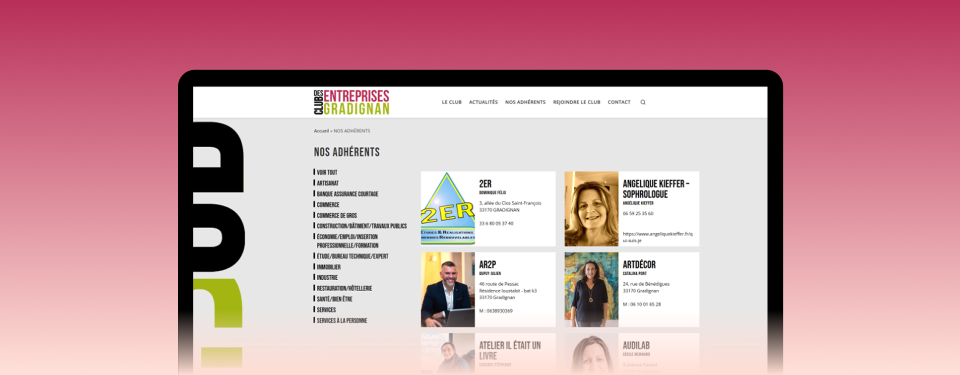 annuaire en ligne wordpress club entreprises gradignan référencement adhérents