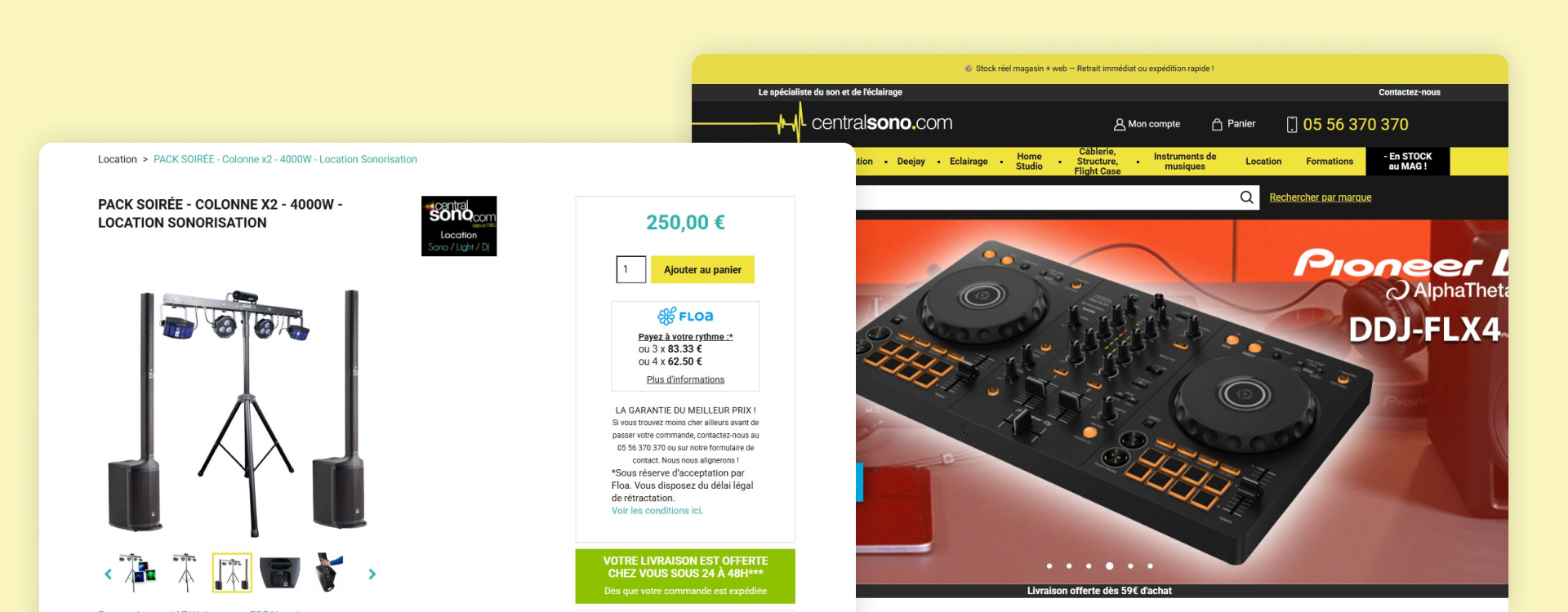 refonte site e-commerce prestashop vente matériel dj design ux ui plugins optimisés