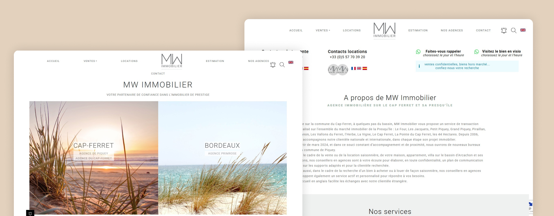 refonte ux ui site vitrine wordpress agence immobiliere bilingue développement site web bordeaux