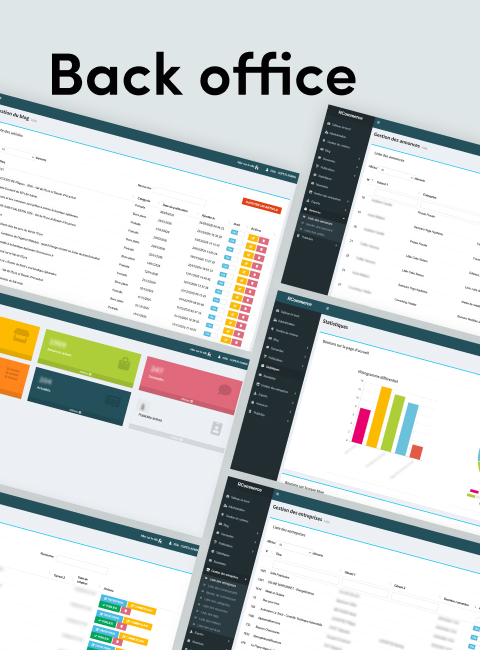 Back office sur mesure statistiques newsletters plateforme rcommerce val de l'eyre agence web