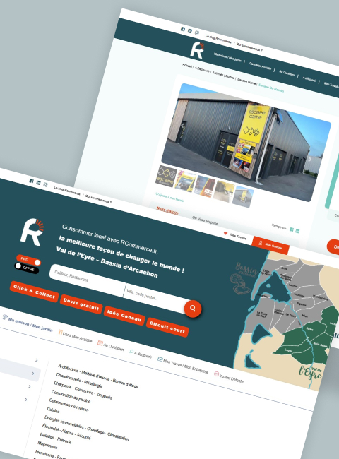 Interface gestion offres promotions commerces proximité bassin arcachon développement web