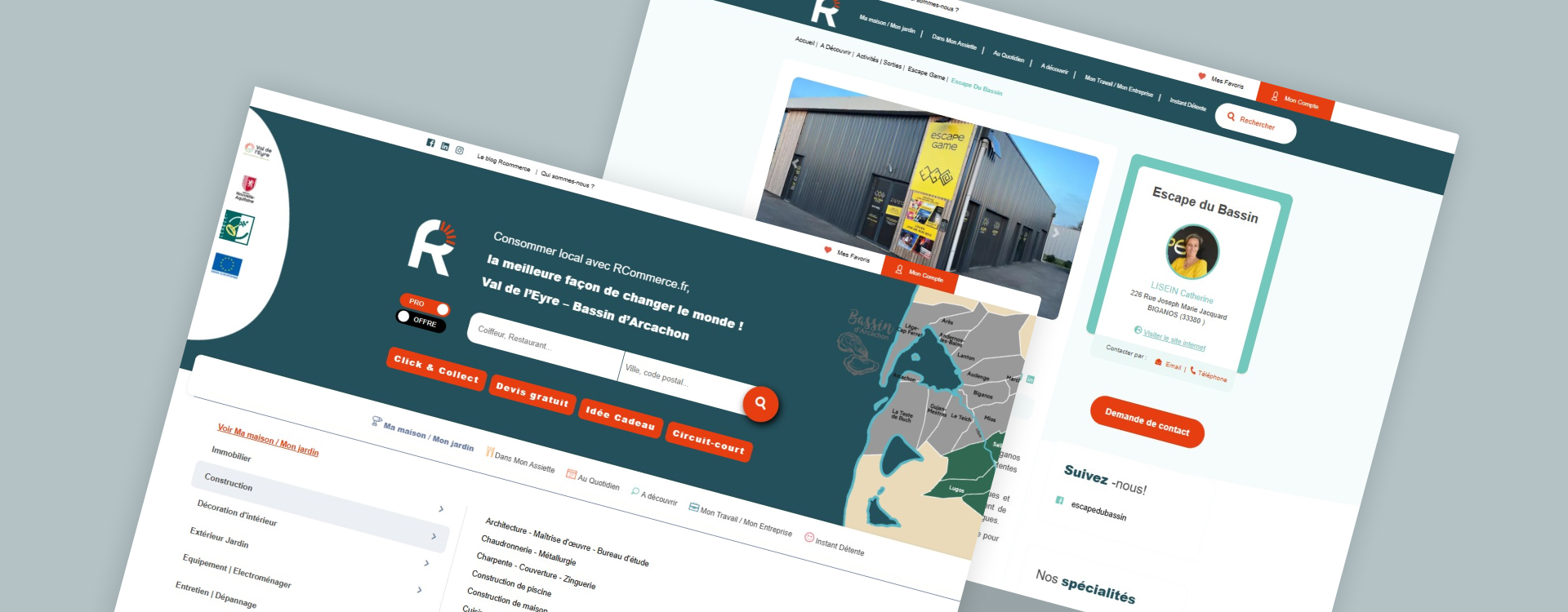 Annuaire commerçants artisans Val de l'Eyre visibilite economie locale agence web bordeaux