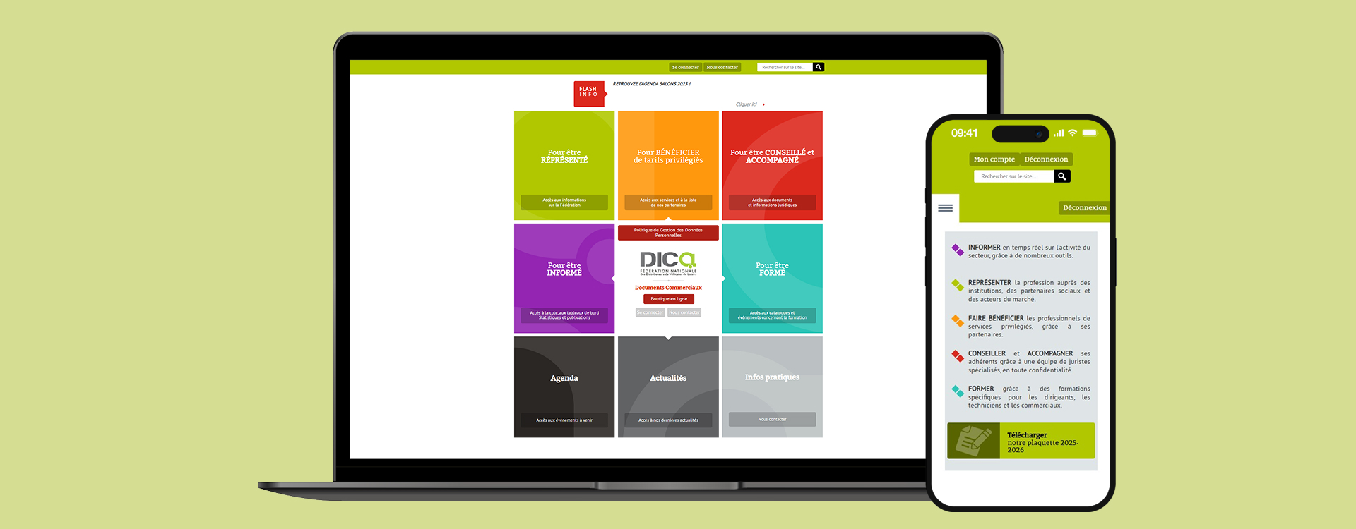 Interface espace privé adhérents sécurisé syndicat véhicules de loisirs camping car