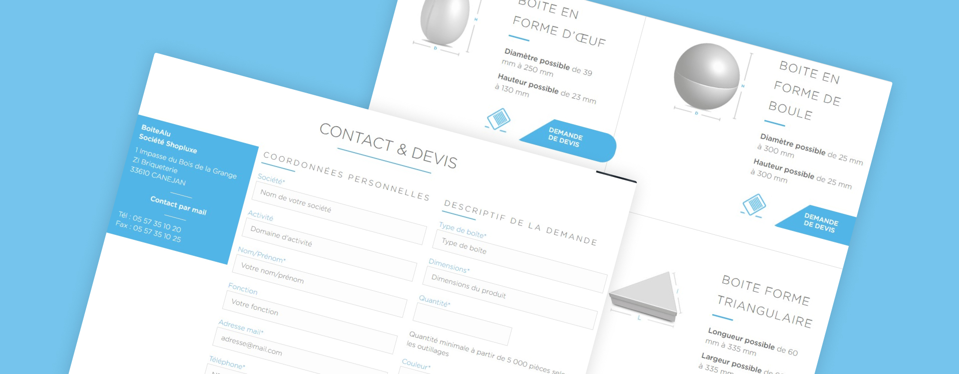 Conception packaging metallique haut de gamme ecrins aluminium sur mesure